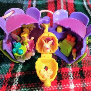 2001 Polly Pocket Flower Fairy locket complete EUC